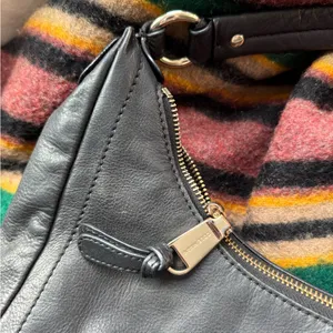 Cole Haan Black Leather zip top Hobo Bag shoulder bag thumbnail 6