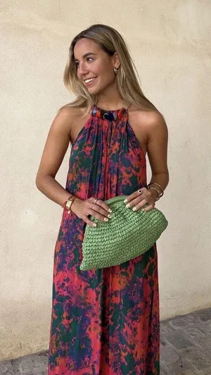 Zara maxi dress long printed beaded bohemian summer thumbnail 7