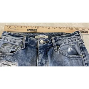 PacSun Womens 25 Blue Mom Jean‎ Thrashed High Waisted Straight Leg Denim Preppy thumbnail 9