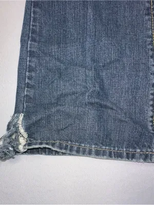 Silver Jeans Women's Distressed Bootcut Blue Denim Jeans Raw Hem Size 26 thumbnail 2