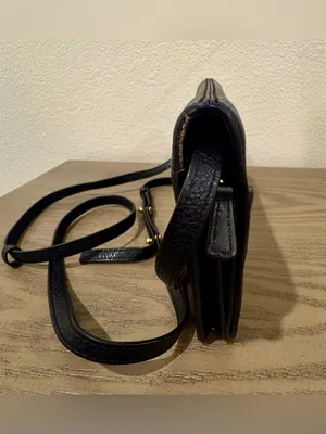 Marc Jacobs Black Pebbled Leather Crossbody Wallet with Removable Snap thumbnail 7