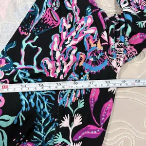 NWOT Lilly Pulitzer Multicolor Floral Wrap Romper - Pink, Blue, Teal! Size Large thumbnail 12