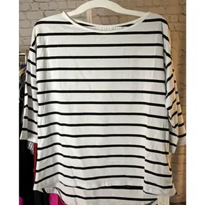 Women Spring/Summer Striped Drop Shoulder T Shirt Tops S thumbnail 4