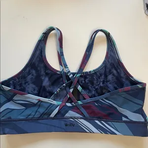 Peloton x WITH Sports Strappy Bra Abstract Design Large thumbnail 3