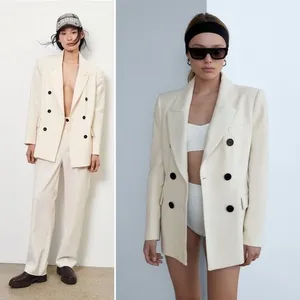 Isabel Etoile Marant Cotton Blend‎ Textured Blazer Jacket in Ivory Size 34 / XS thumbnail 2
