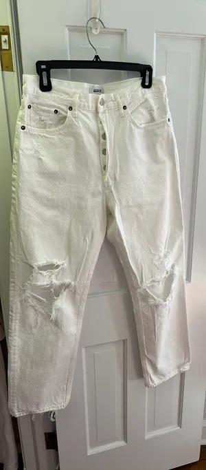 AGOLDE White Ripped Jeans thumbnail 1