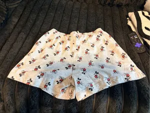 Disney Gray Lounge Shorts with Red Mickey Mouse Print thumbnail 5