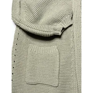 POL Oversized Chunky Open Cardigan Sage Green Lantern Sleeve Sweater size Small thumbnail 4