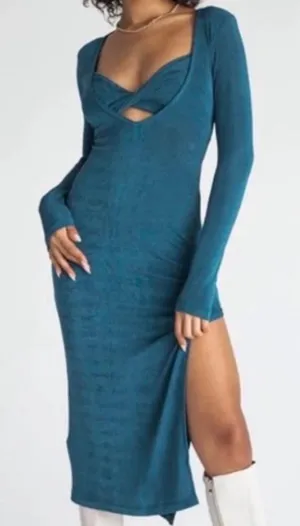Princess Polly Teal Maxi Dress thumbnail 1