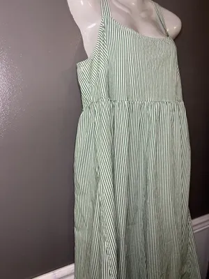 Ava & Viv Dress Womens XXL Green Square Neck Trapeze Midi Sundress Pockets thumbnail 4