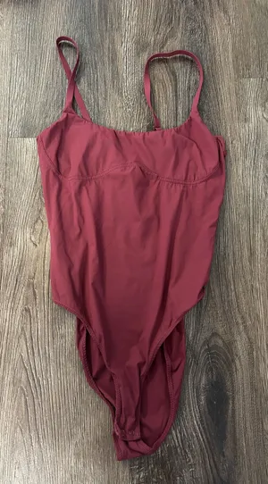 Free People Intimately Bodysuit Burgundy thumbnail 1