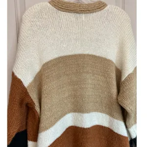 Lush Womens Multicolor Colorblock Knit Cardigan Sweater Button Front Relaxed Fit thumbnail 10