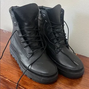 Timberland Ray City Black Combat Boots Lug Sole Leather Women’s 9.5 A2JNY thumbnail 3