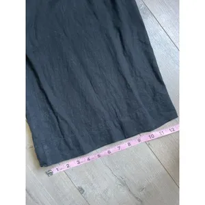 Madewell Pleated Wide Leg Pants Womens 6 Navy blue Linen Blend Artsy Boho thumbnail 9