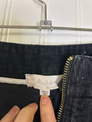Altar'd State Black Corduroy Front-Zip A-Line Skirt Size Medium thumbnail 5