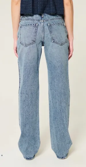 Hollister Low-Rise medium wash loose jeans thumbnail 3