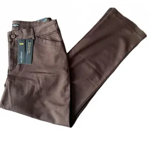 Lee NEW Women's Casual Dress Pants Size 12 Relaxed Fit Brown Herringbone City thumbnail 1
