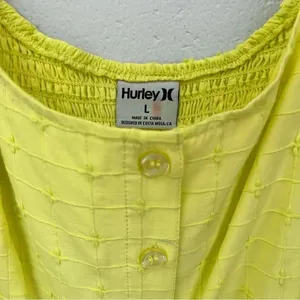 Hurley Yellow Window Pane Crop Top Size Large thumbnail 4