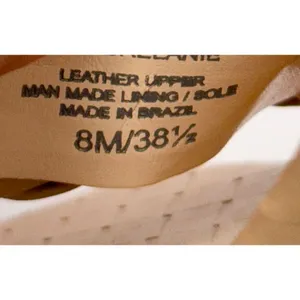 Vince Camuto Sandals Womens Size 8 Tan Leather Square Toe Slip On Woven Heels‎ thumbnail 7