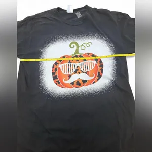 Pumpkin Sunglasses Mustache Cow Print Halloween Costume T-Shirt – Funny Fall Tee thumbnail 3
