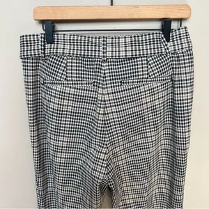 Ann Taylor Factory Houndstooth Plaid Checkered Pants Tie Belt Black White Tan 8 thumbnail 5