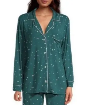 Eberjey Green Christmas tree pajama top XL thumbnail 1