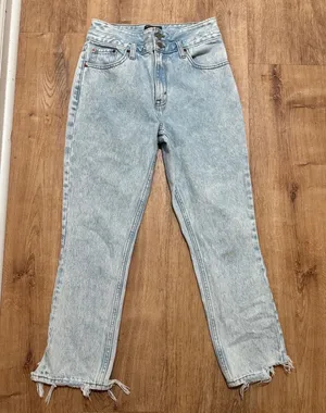 Abercrombie & Fitch | Woman's‎ Distressed High Rise Acid Wash Blue Mom Jeans, 26 thumbnail 1