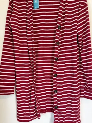 NWT Cupshe Red Striped 3-Piece Pajama Set - Size: Medium thumbnail 9