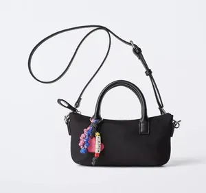ZARA Black Mini Crossbody Bag with Colorful Charm thumbnail 1