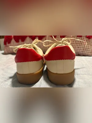 Dolce Vita Cream Sneakers with Red Accent and Gum Sole thumbnail 5