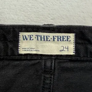 Free People We The Free Black Denim Midi Skirt Front Slit High Rise‎ Size 24 NEW thumbnail 4