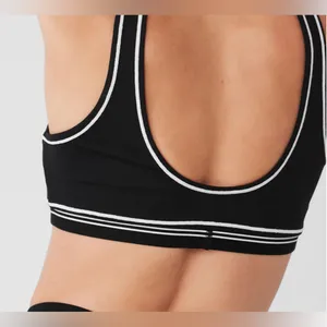 Alo Yoga NWT Airbrush Heart Throb Sports Padded Bra Black/White Size S thumbnail 3