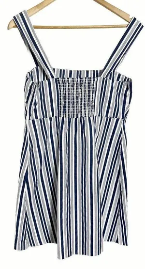 Show Me Your Mumu Blue White Striped Aria Sleeveless Square Neck Mini Dress M thumbnail 11