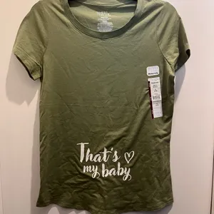 Time and Tru Women’s Maternity Graphic Tee with Short Sleeves thumbnail 1