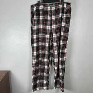 Lauren Ralph Lauren Fleece Pajama Set Womens XL Red Green Plaid Sleepwear‎ Logo thumbnail 5