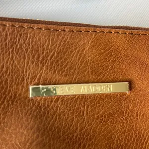 Steve Madden Clutch Bag Y2K Faux Leather Wristlet Zipper Cognac Classic Minimal thumbnail 11