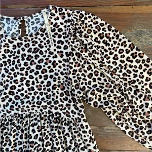 Uncle Frank Leopard Print Puff Sleeve Babydoll Midi Dress Sz XS 💛🍄 thumbnail 8