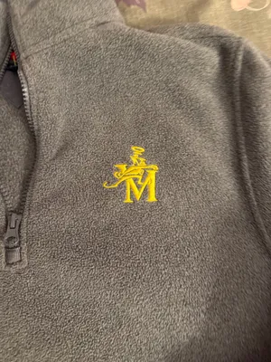 Tommy Hilfiger Gray Quarter-Zip Fleece Pullover with Yellow Embroidery thumbnail 4