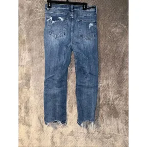 Risen Jeans Dark Wash Distressed Wide Leg Raw Hem 9/29 #776 thumbnail 8