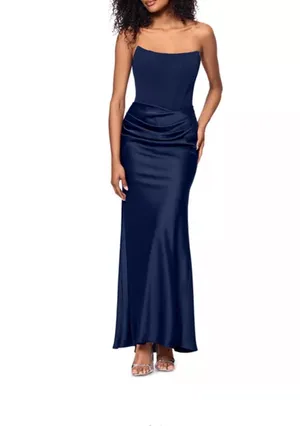 Aqua navy maxi dress thumbnail 2