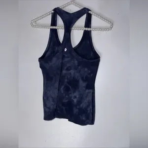 Lululemon Lemon‎ Blue Marbled Short Racerback Tank Top Size 6 thumbnail 2