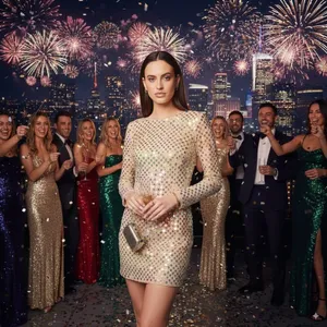 Elliatt Terrain Sequins Long Sleeve Mini Dress Multi Small NWT Party Ready thumbnail 2