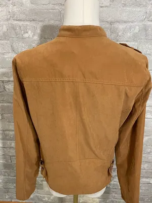 Staccato Faux Suede Bomber Jacket - Tan Brown thumbnail 4
