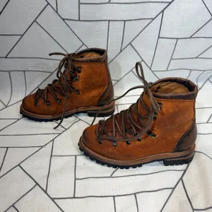Freebird Hiker Boots‎ Size 7 Tan Distressed Leather Lace Up Lug Sole L98985 thumbnail 4