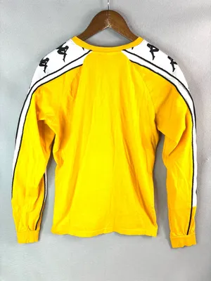 Kappa M Women’s Yellow Long Sleeve Logo Tape Shirt thumbnail 2