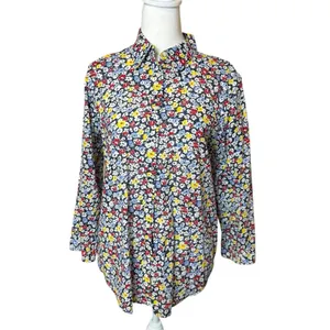 Lauren Ralph Lauren‎ Ditzy Micro Colorful Floral Button Down Shirt Large Office thumbnail 2