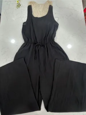 Liberty Love Black Jumpsuit with Cream Crochet Back thumbnail 1