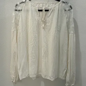 Boho White Lace Sleeve Peasant Blouse – Women’s XL Flowy Romantic Top thumbnail 3