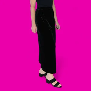 Vintage Carol Anderson Collection Black Velvet Midi Maxi Skirt thumbnail 4