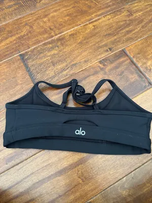 ALO Yoga Black Sports Bra thumbnail 2